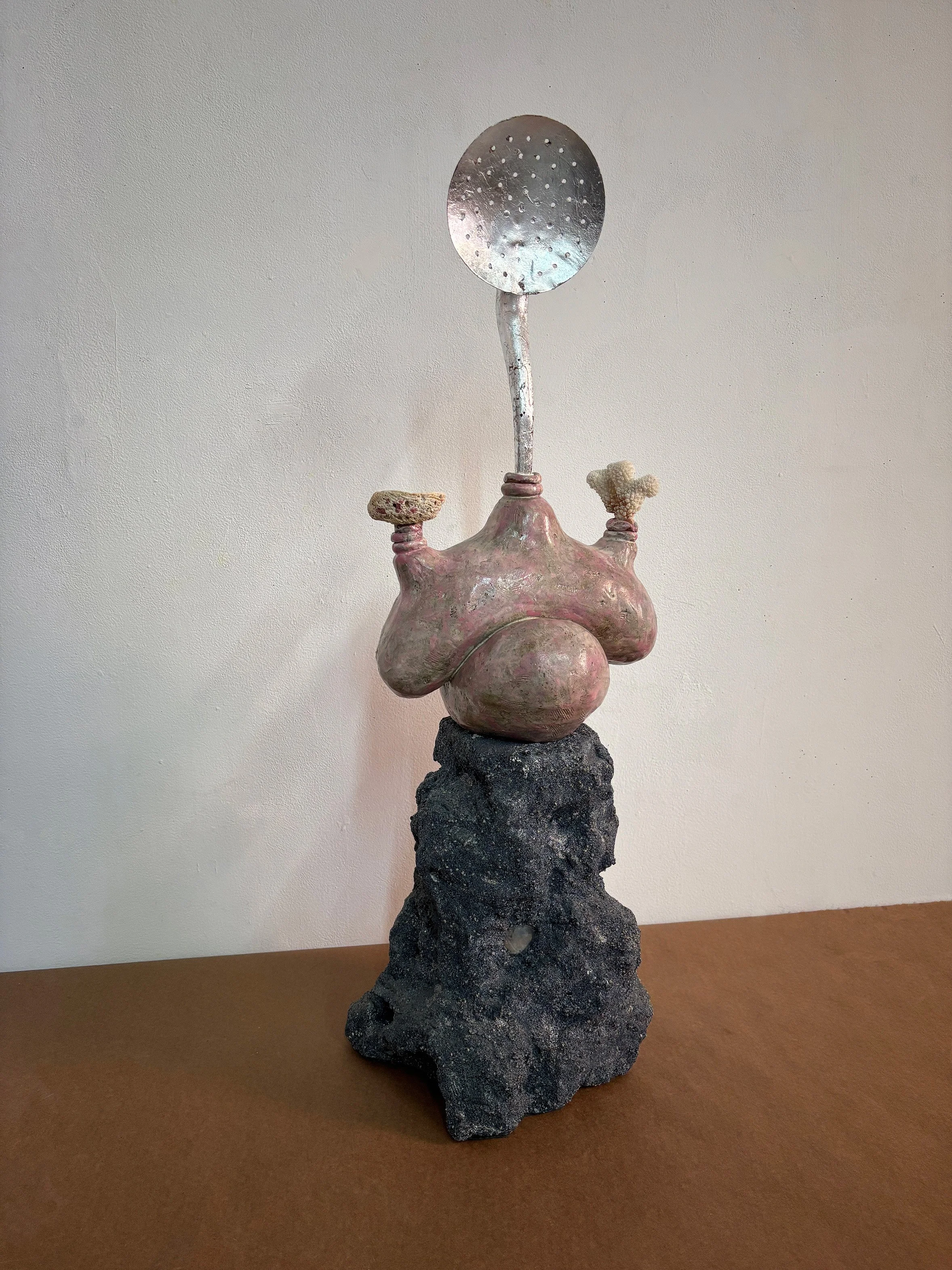 Sea Song
2023 33 x 12 x 12 inches glazed ceramic, foam, sand, found objects, silver leaf and coral