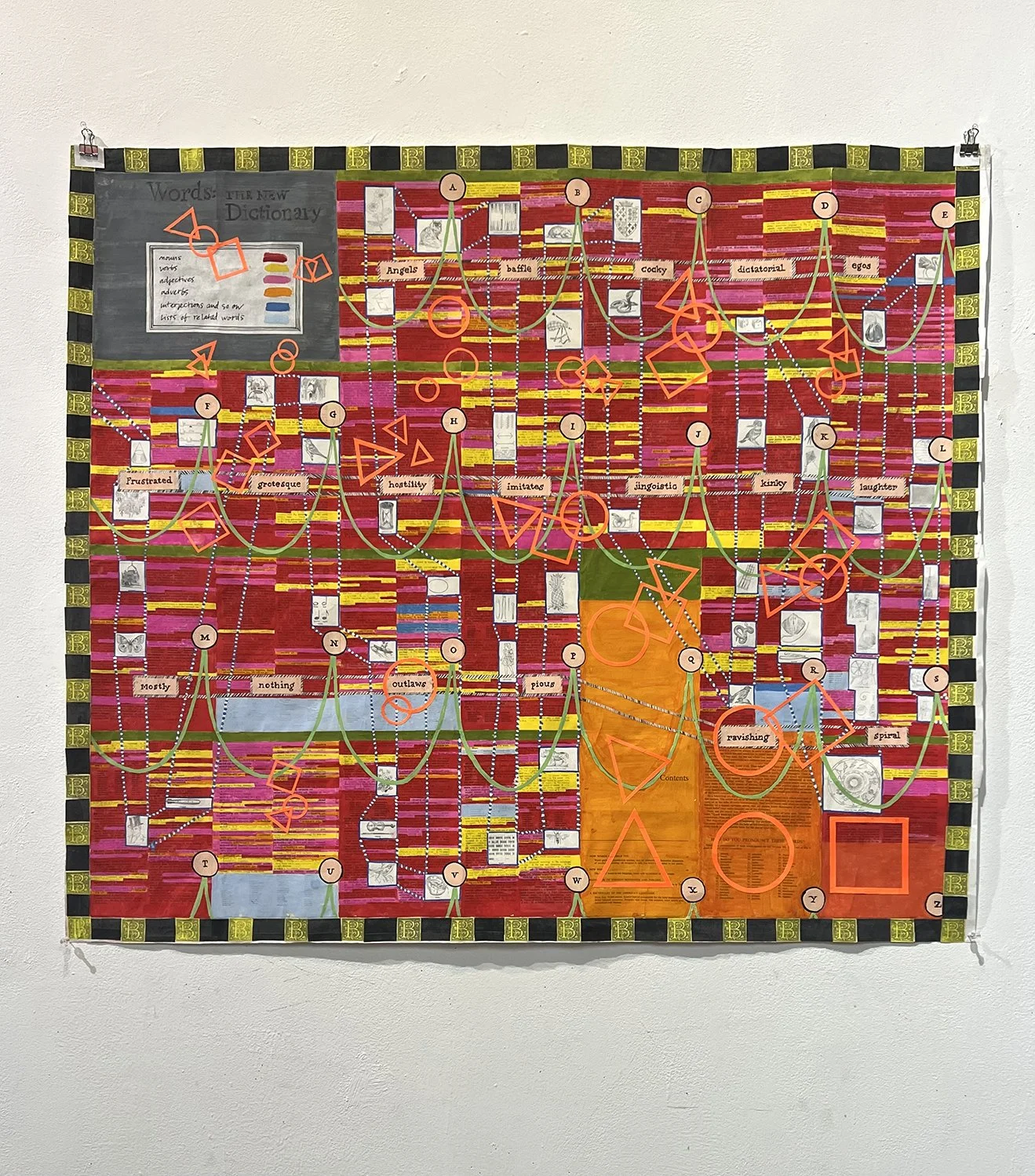 Words: The New Dictionary 1946
2024
35.5 x 40 inches
gouache and collage on found book