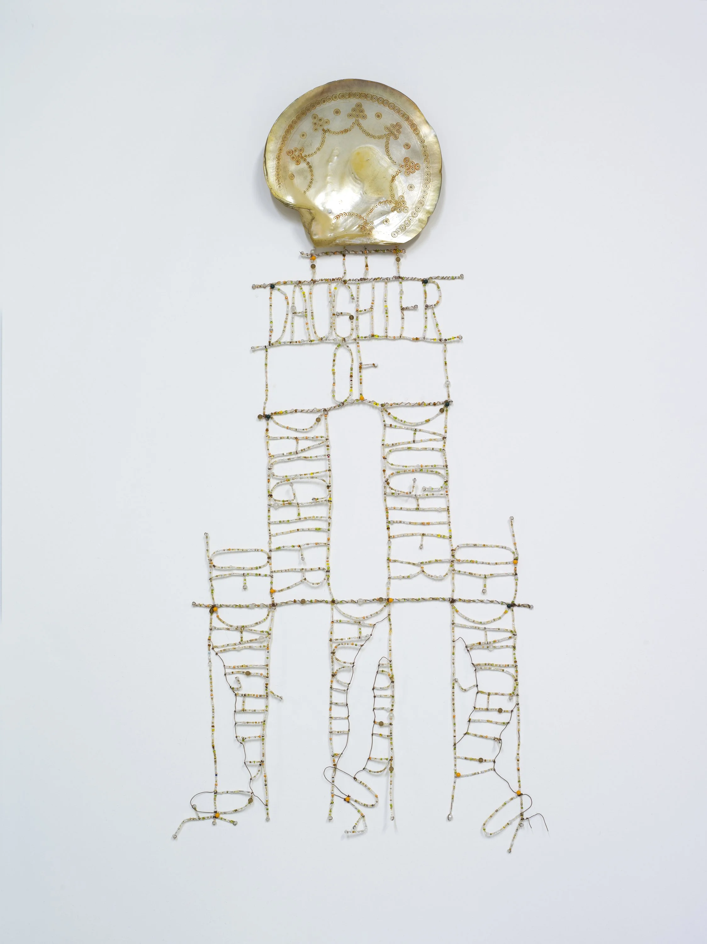 Daughter of… 2011
32 x 15 inches shell and beads
