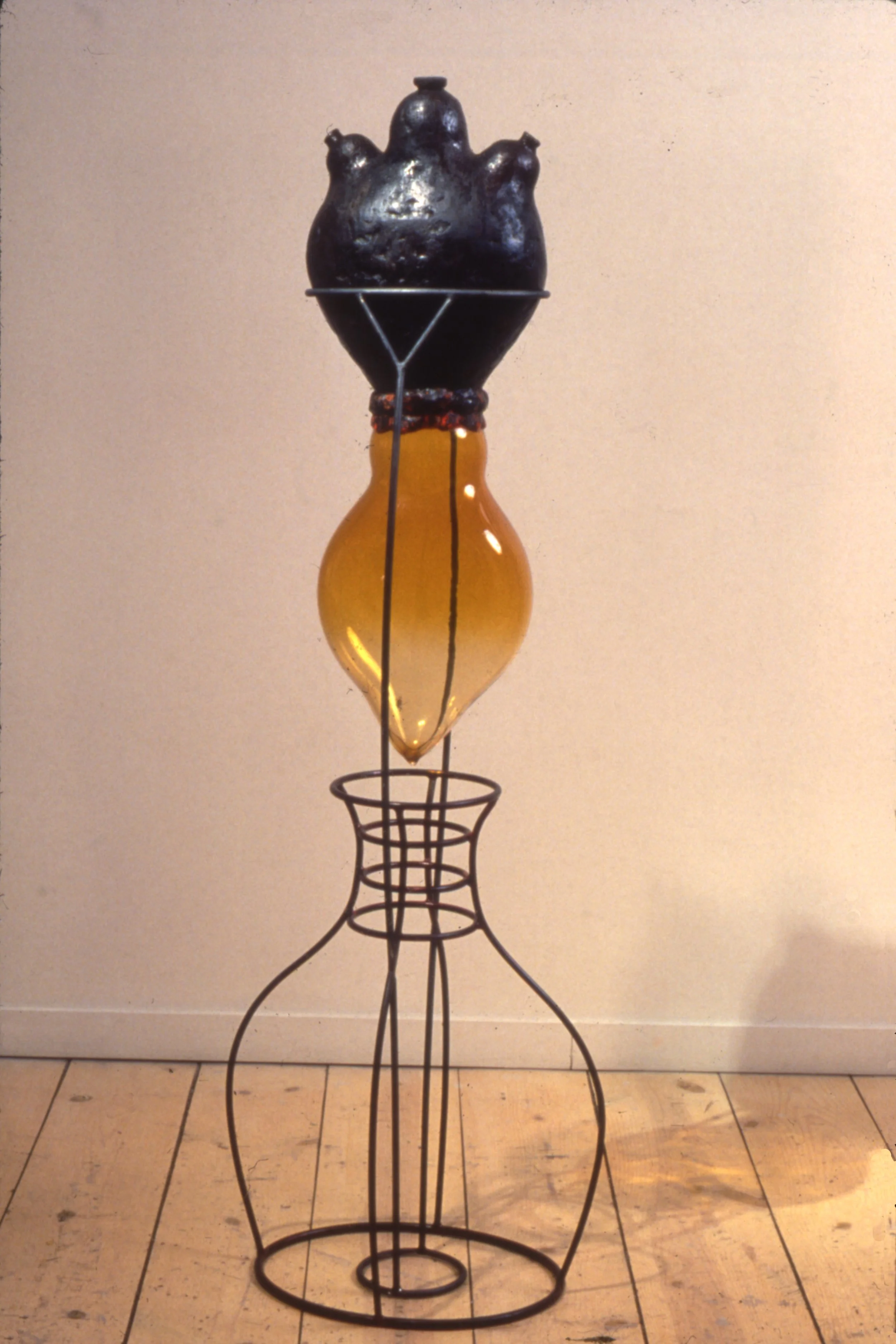 Astriction 1990 65 x 20 x 15 inches clay, steel, glass, and pigments