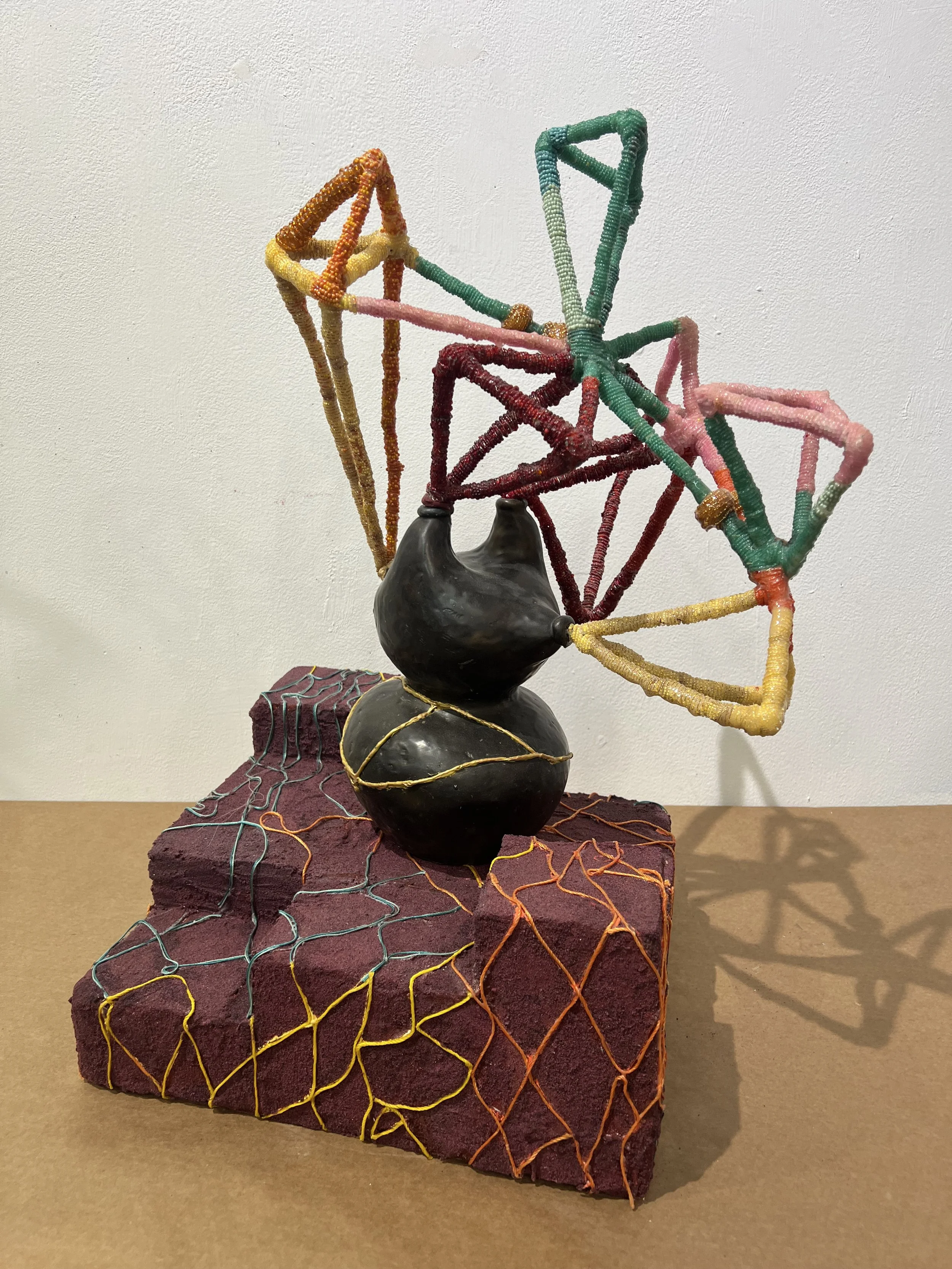  Tilt-a-Whirl 

 2023 25 x 18 x 14 inches glazed ceramic, foam, sand, beads and mixed media
