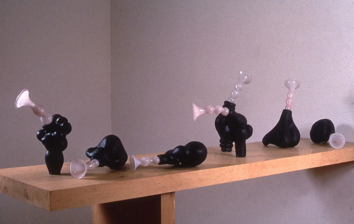7 Aspects- Visceral Hearing 1993 80 x 18 x 22 inches clay and glass