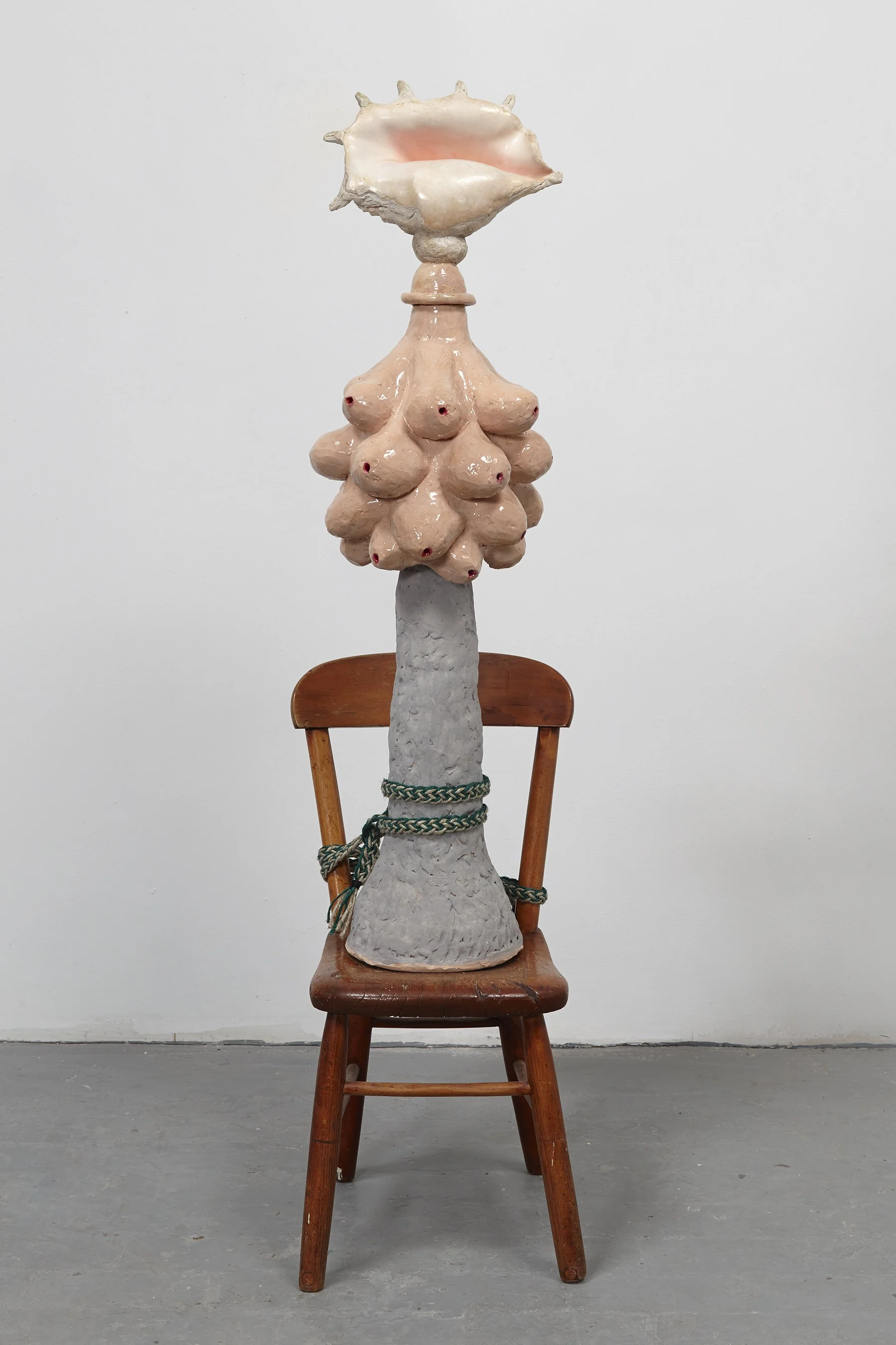 Artemis Dilemma
2015 52 x 16 x 16 inches shell, ceramic, chair and mixed media