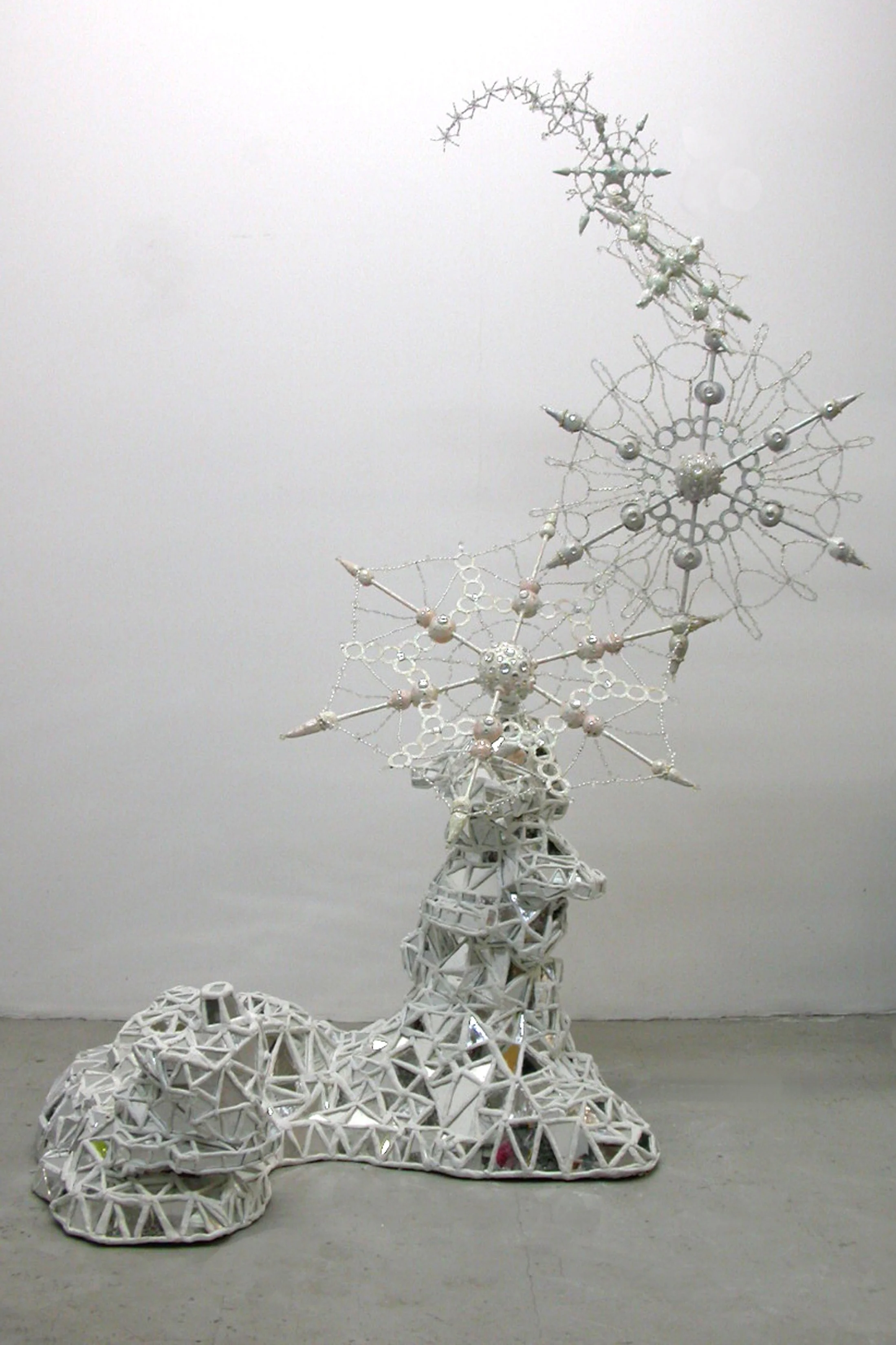 Snow 2005 72 x 62 x 34 inches plaster, mirror, and mixed media