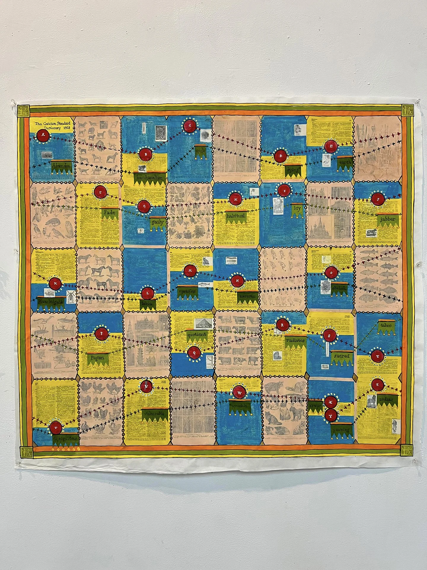 1928 Dictionary Redux 2023
33.5 x 37 inches
gouache and collage on found book