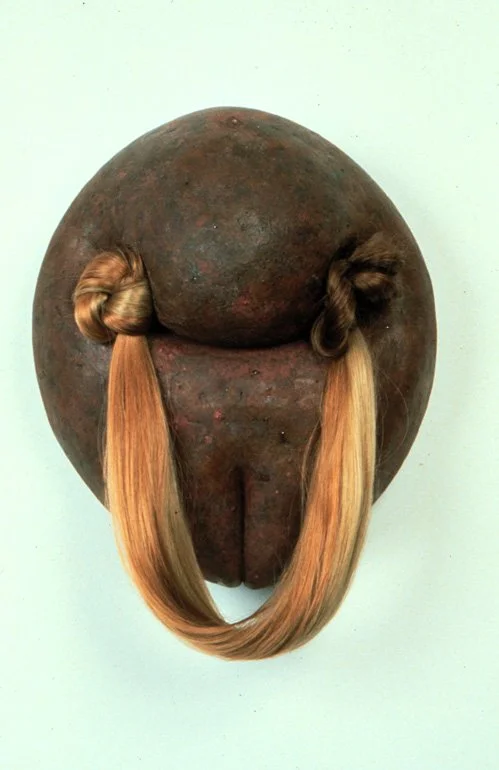 Rapunzel's Resolve 1995 16 x 12 x 6 inches ceramic and synthetic hair