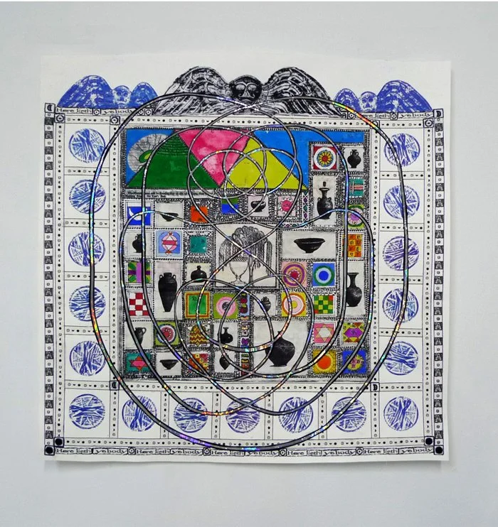 The Buddha’s House 2010
36 x 36 inches digital print, gouache and foil on paper