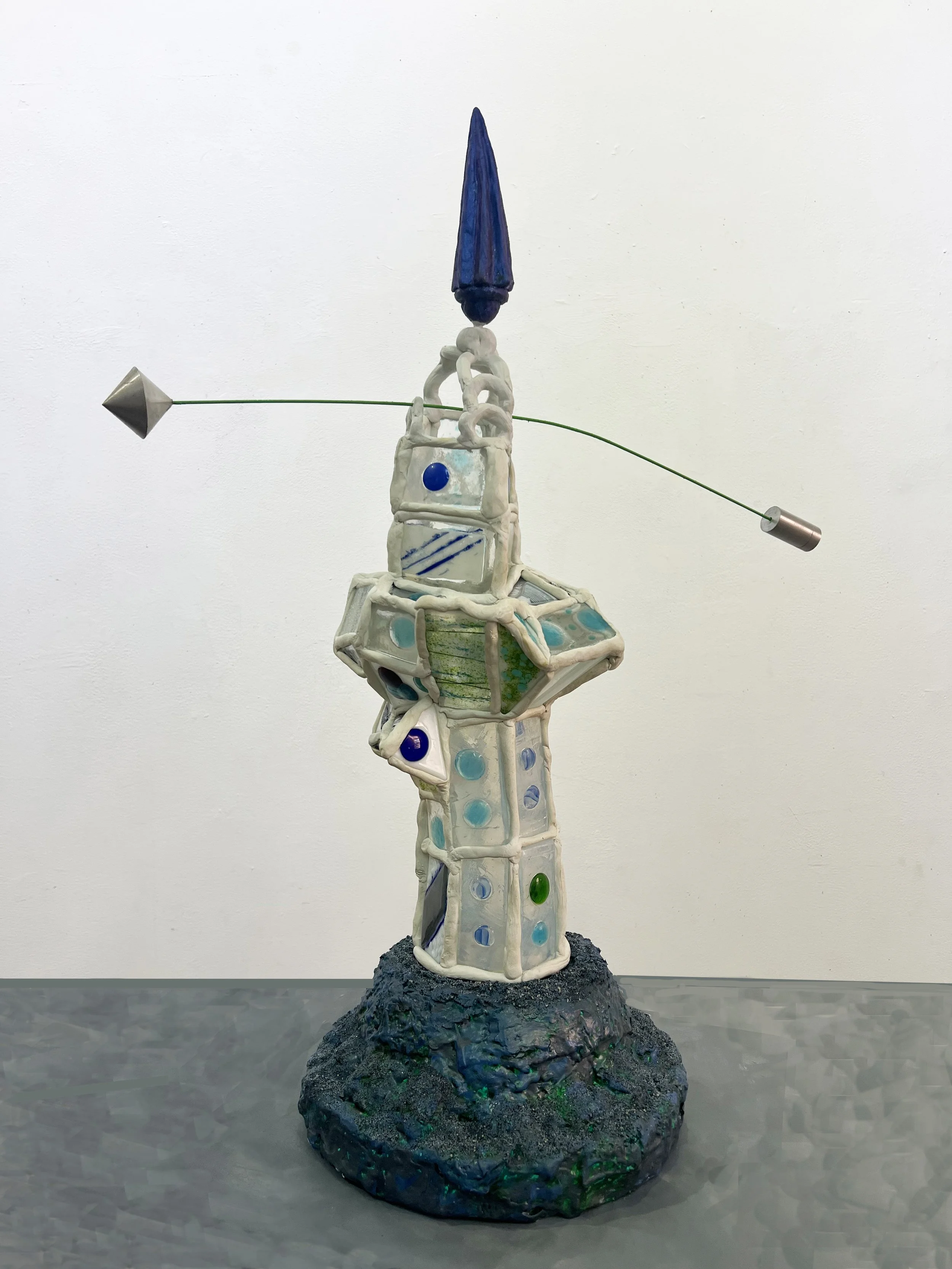  Topsy Turvy 

 2025  35 x 25 x 10 inches   glass, epoxy clay, aluminum, and mixed media
