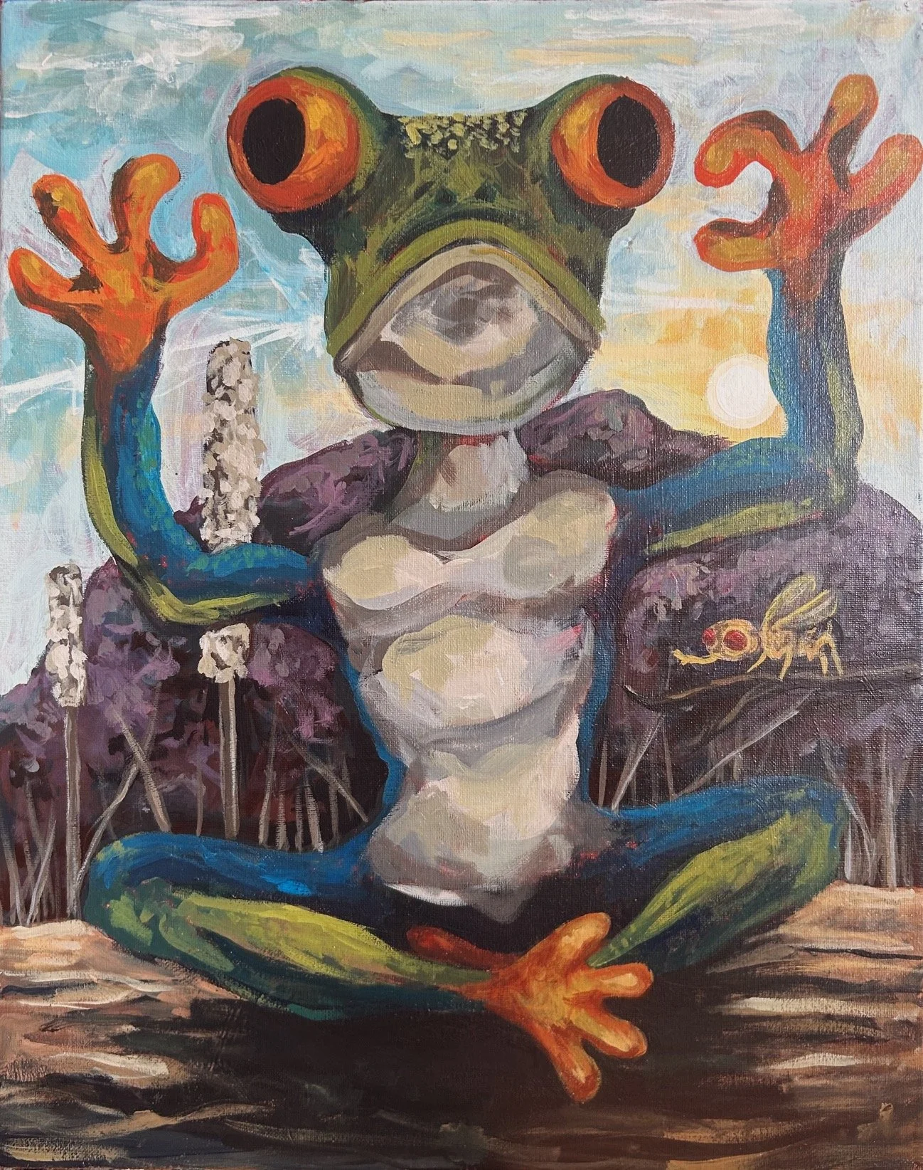 RedEyed Friends, 2026 - Acrylic on Canvas 16"x20"