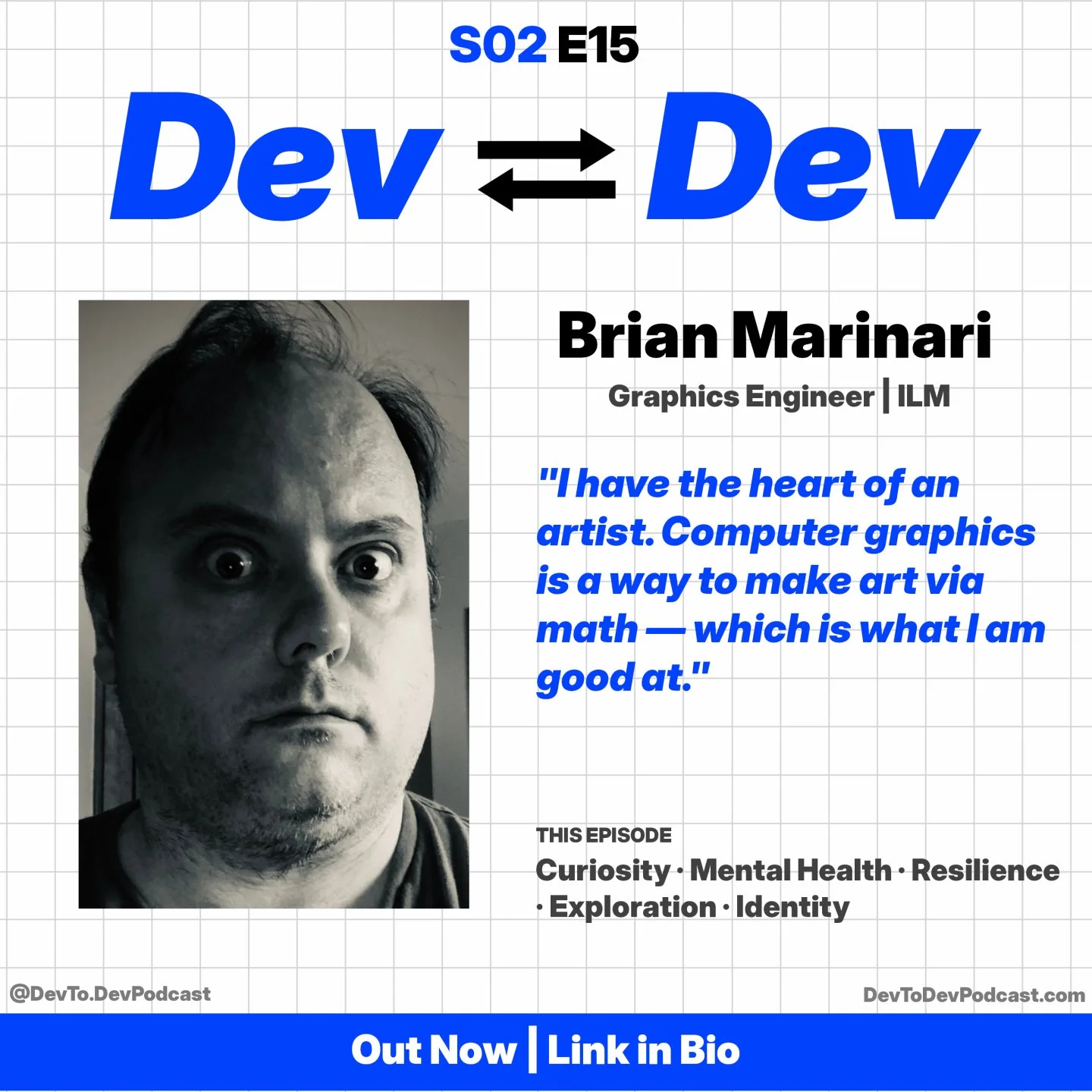 He watched Toy Story in a cinema, turned to his wife, and said "I want to do that." Then spent the next week talking himself out of it &mdash; because he always did that.

Brian Marinari builds real-time rendering technology at ILM. But for