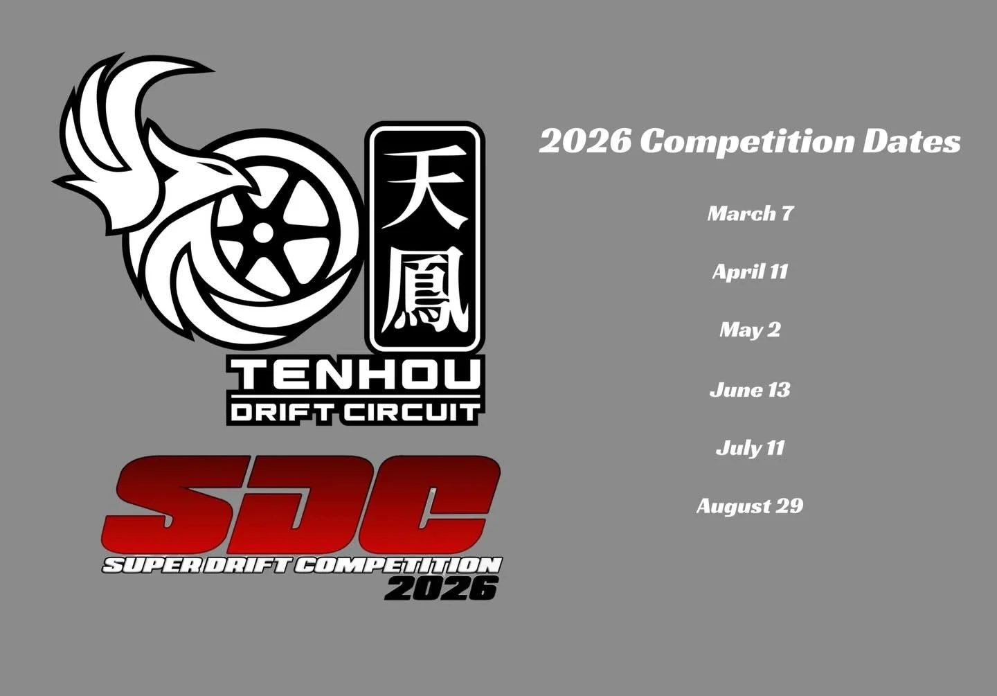 SDC Season is here! Our competition dates as follows:

March 7
April 11
May 2
June 13
July 11
August 29

Looking forward to seeing all of you there!

Stay tuned for grand opening matsuri date announcement!