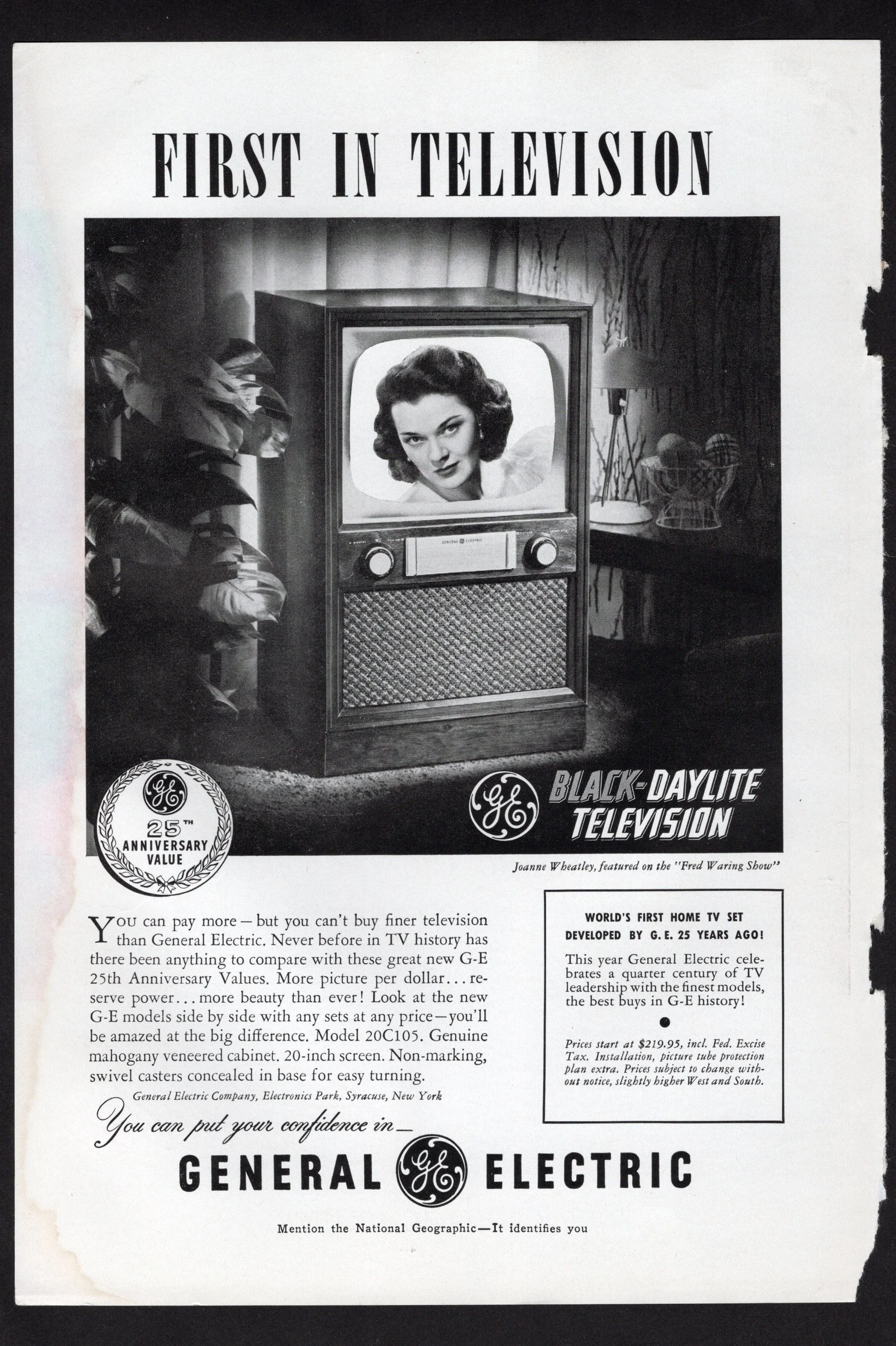 1952 - Cadillac Golden Anniversary - GE Black-Daylite TV (back).jpg