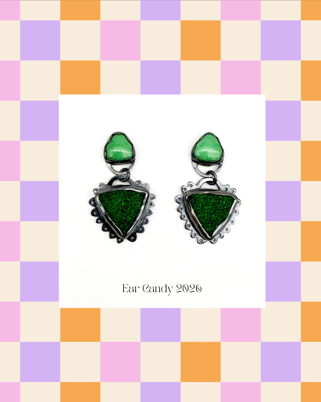 Variscite, Uvarovite, Sterling Silver