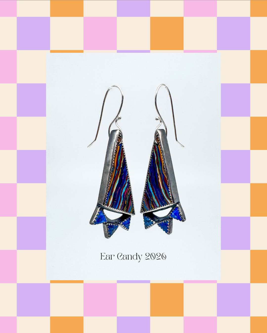 Rainbow Calsilica, Lapis Lazuli, Sterling Silver