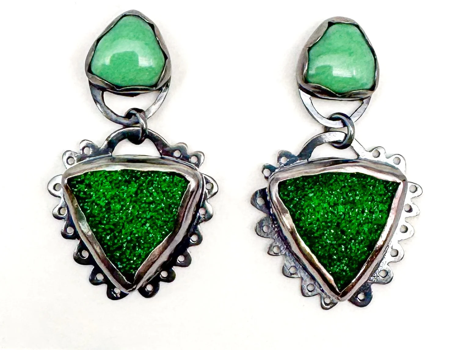 Variscite and Uvarivite Earrings.jpeg