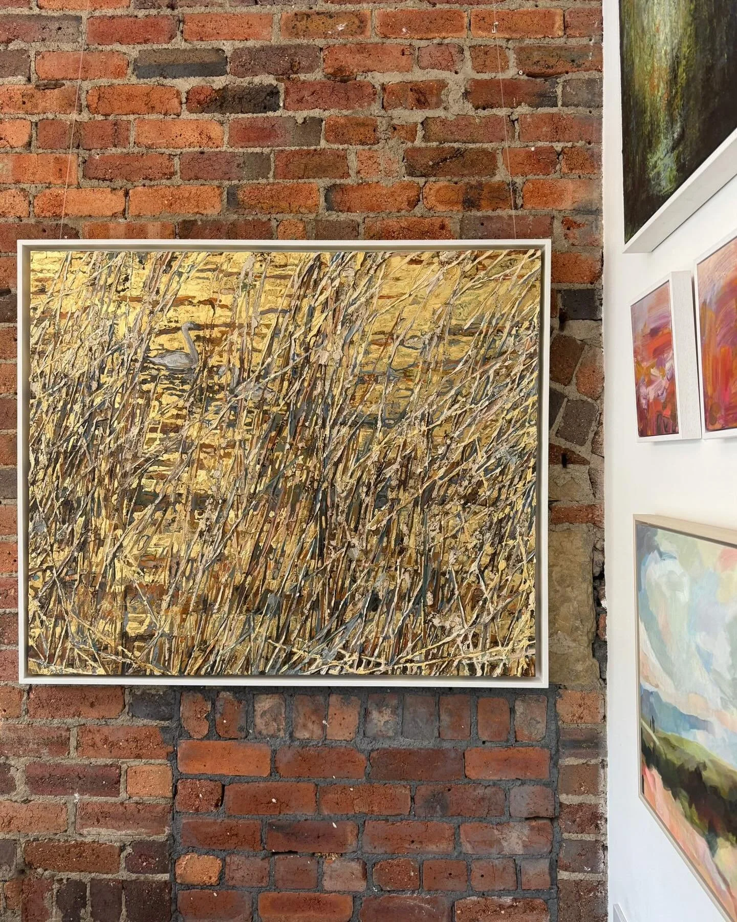 &lsquo;Gloaming&rsquo;
125cm x 105cm
Mixed Media &amp; Gold Leaf on Canvas

Freshly delivered to @saltaireartgallery and making me very much wish that  we had an exposed brick wall at home&hellip;

@saltaireinspired 
@goldleafsupply 

#artwork #artga