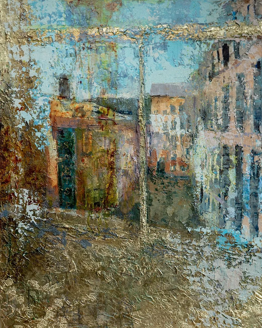 'Monument'
Acrylic, Mixed Media, Gold Leaf
100cm x 120cm
2024