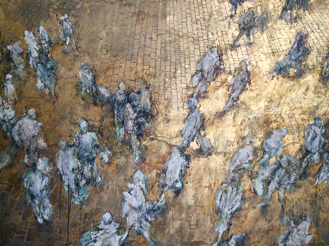 'KGX'
Acrylic, Mixed Media, Gold Leaf
140cm x 100cm
2019