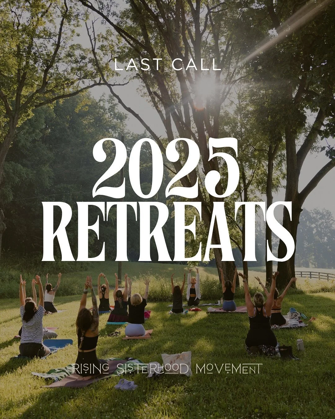 FINAL 2025 RETREATS with @rising.sisterhood.movement ❤️‍🔥🐅
Northern MI or Morocco? What’s your vibe? 
🌿 ROOTED | Sep 4–7 | Northern Michigan @lostwoodsfarm 
A women’s retreat to awaken your body, breath + intuition in the f