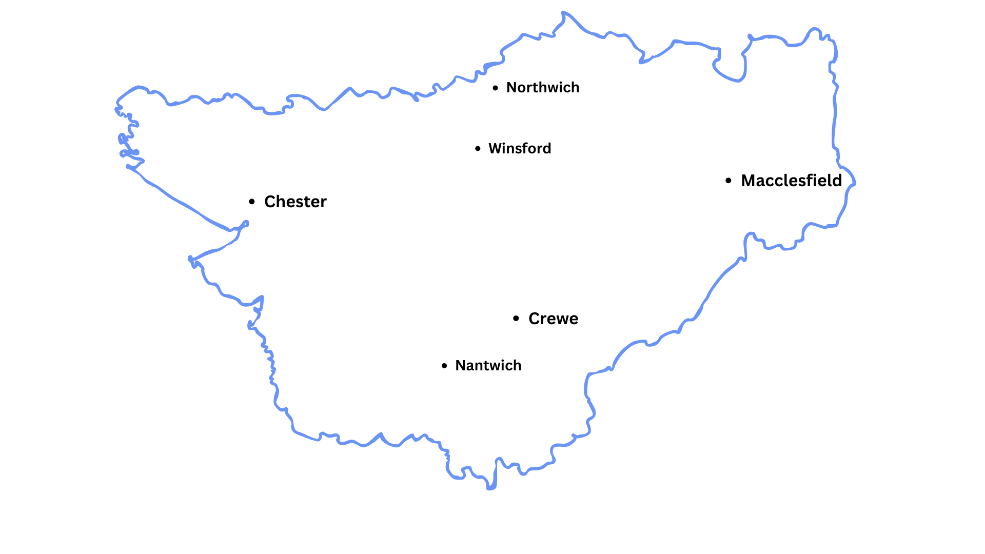 Cheshire LOC map and neibouring LOCs