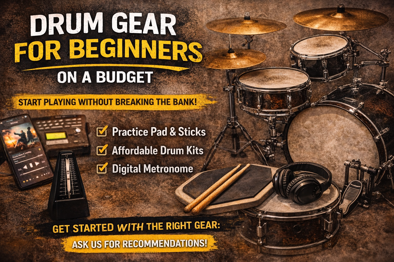 Drum Gear for Beginners on a Budget