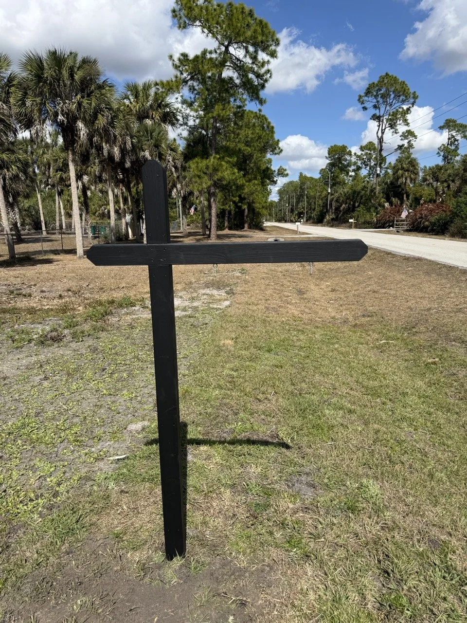 Black Standard Signpost Installed