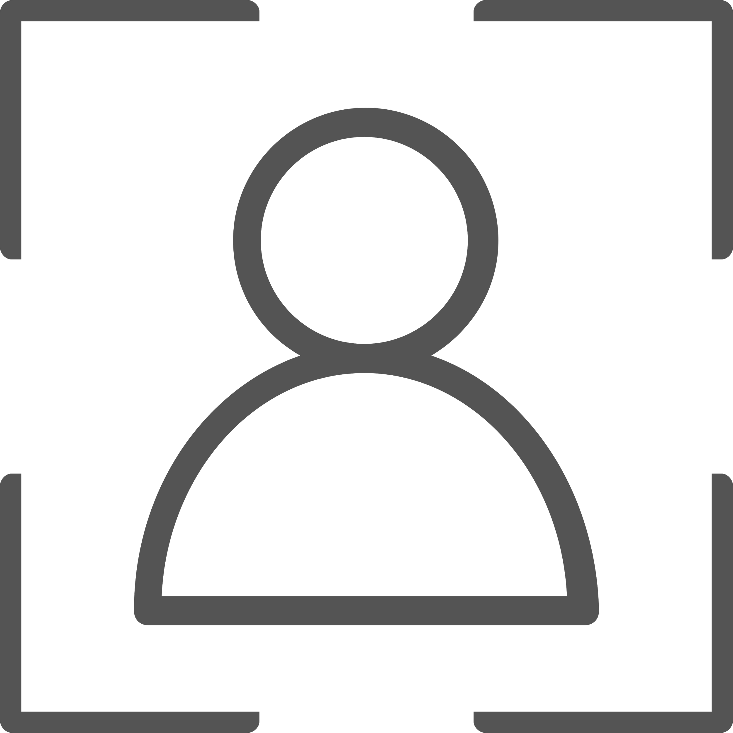 Icona di un profilo utente stilizzato su sfondo nero.