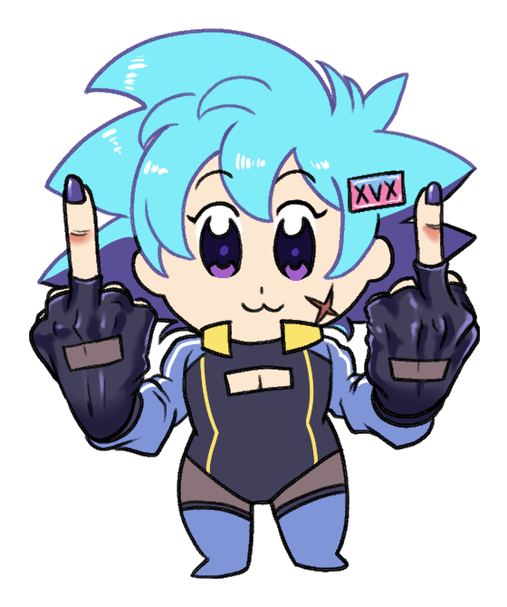Character art of Chibi XVX-tan from Riot Rumble