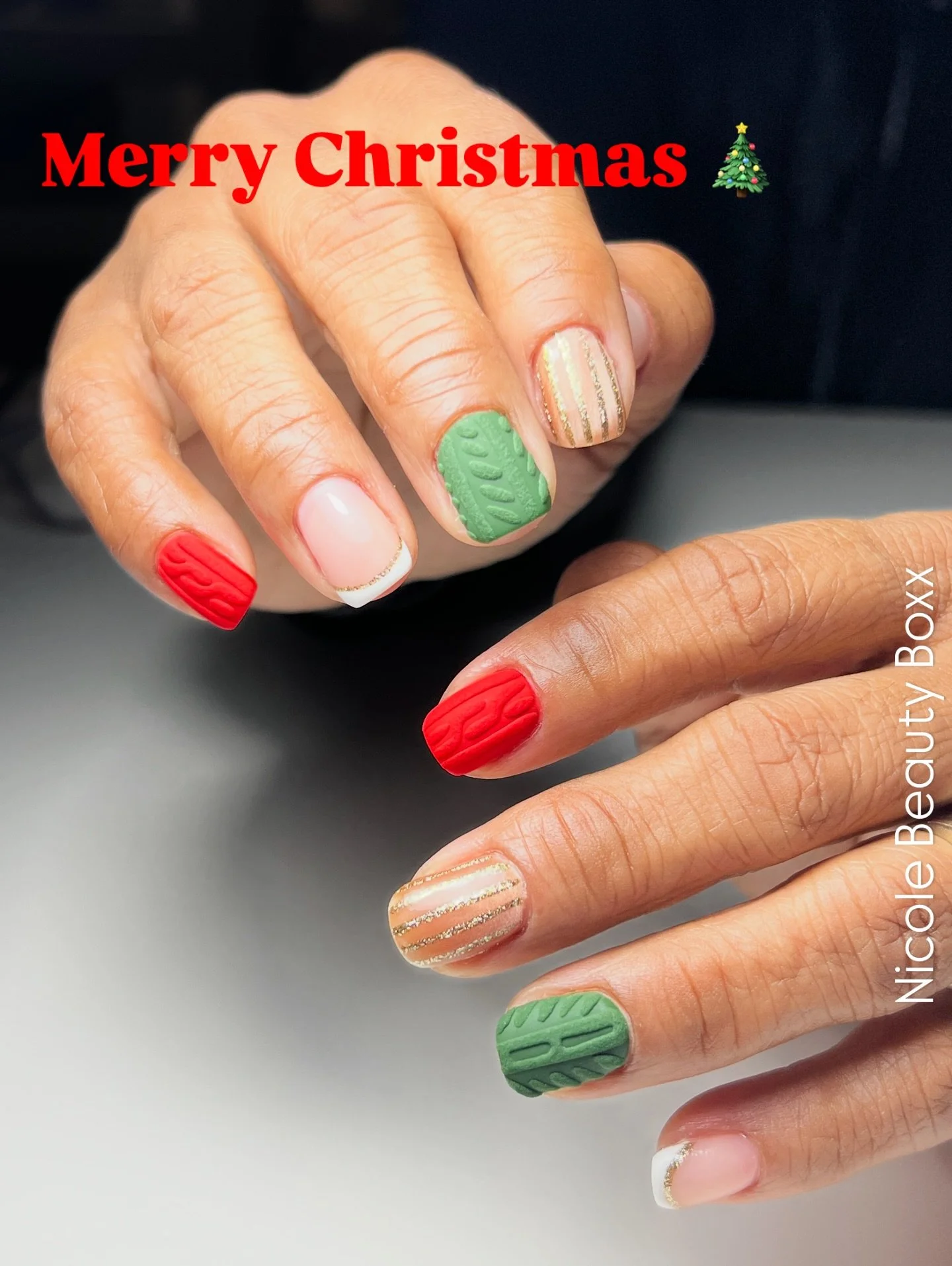 Christmas Eve elegance ✨
A luxury structure gel manicure crafted for strength, durability (4+ weeks), and refined holiday artistry. Hand-sculpted textures with gold accents&mdash;because elevated nails are the finishing touch.

📖 Art Book Design | C