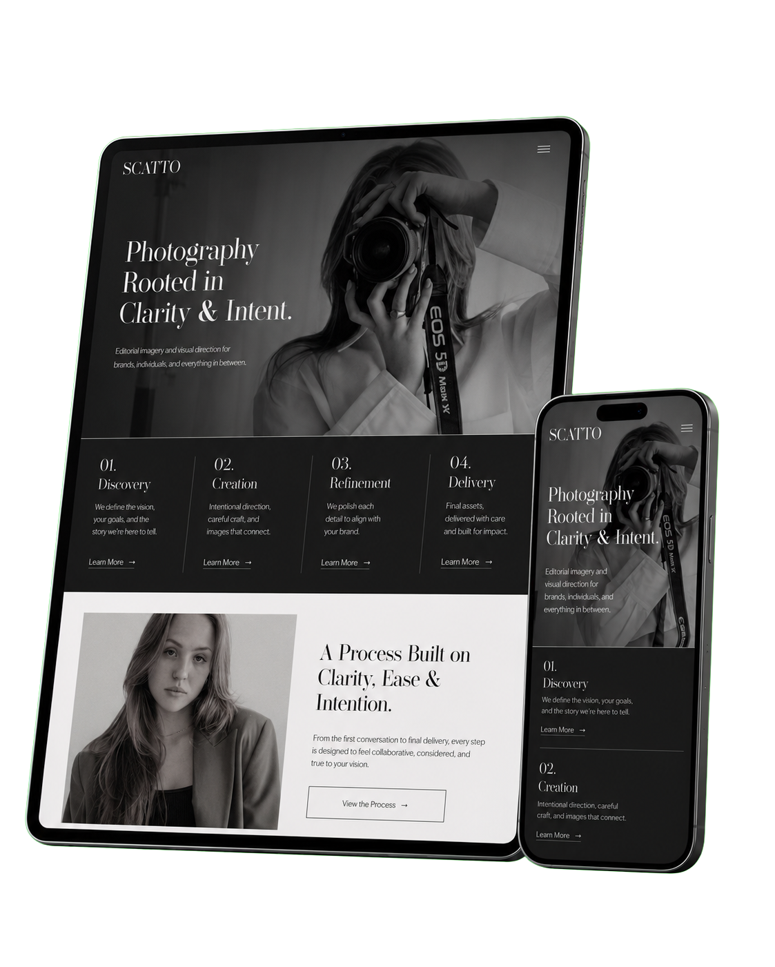 Template Name One desktop and mobile website preview