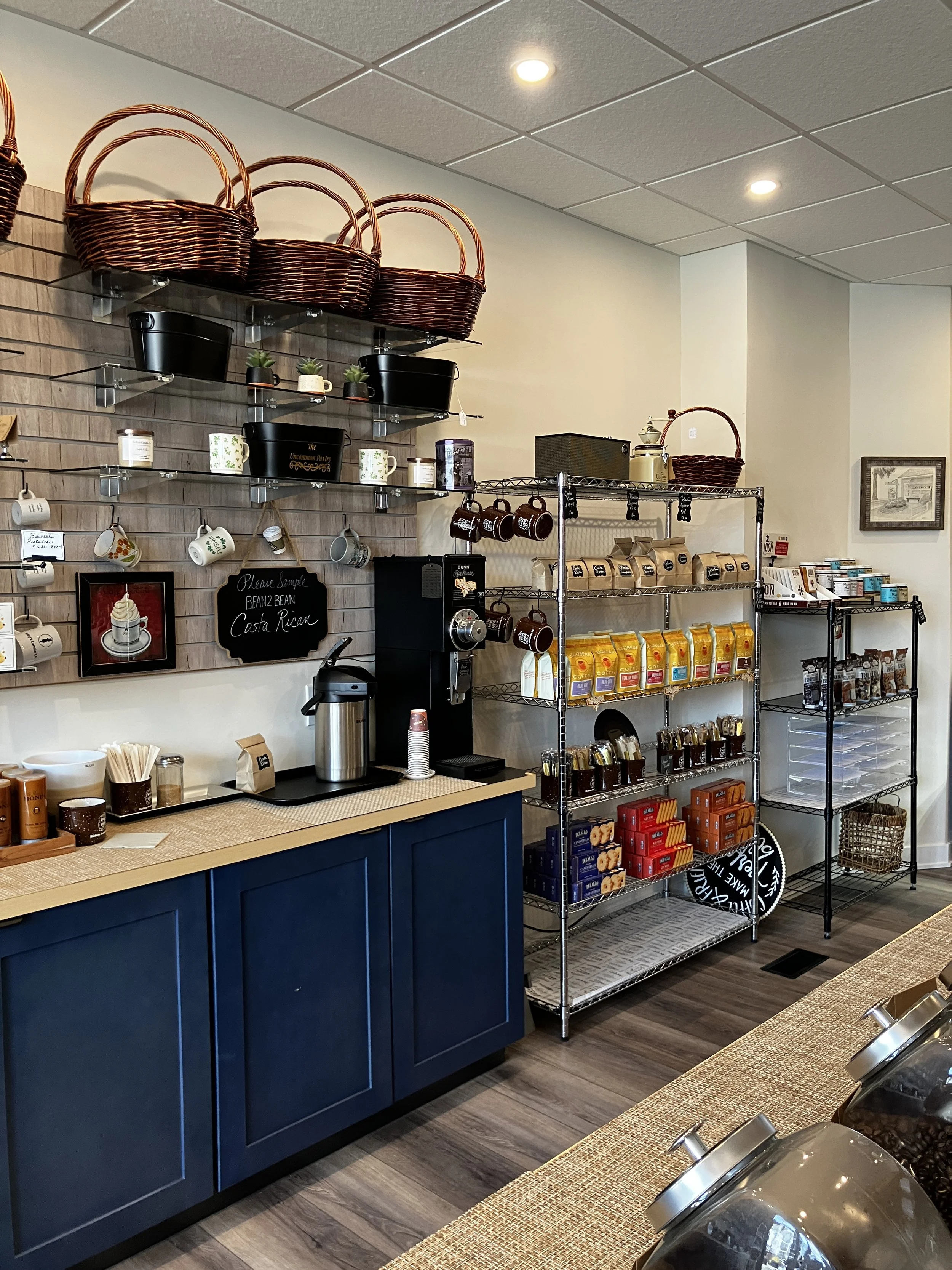 Coffee bar, packaged coffee, and more