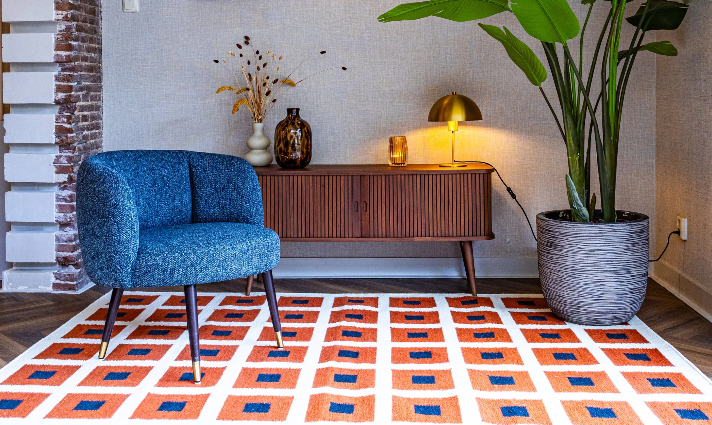 Wool Rug Varga Placed in lifestyle setting