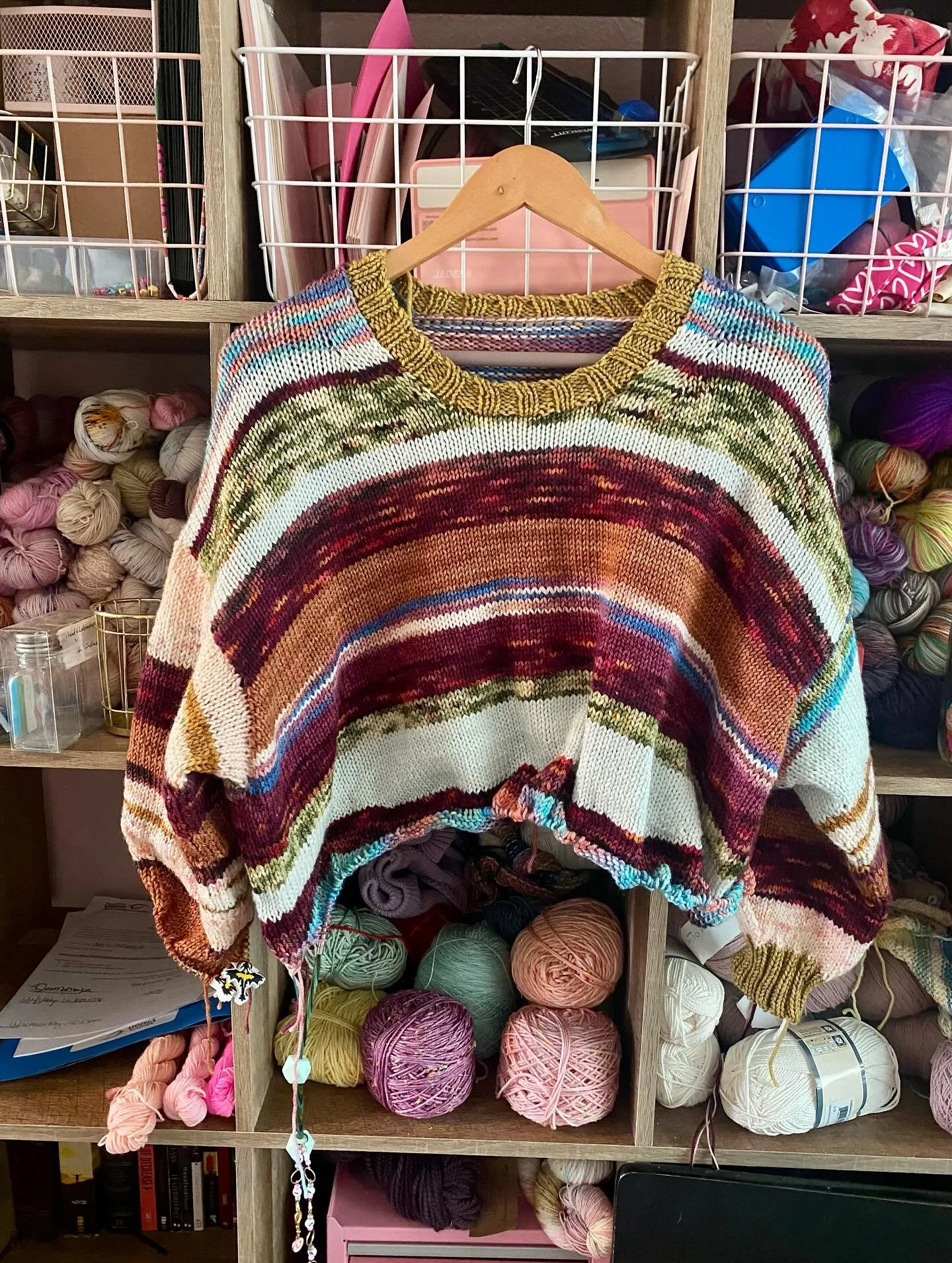 Here&rsquo;s a little WIP roundup of 3/5 of my current garment WIPs. 

1. Cove Sweater by @the_knit_purl_girl 
2. Ever After Vest by @perfectlyknotted (in testing)
3. Stripe Hype by @kutovakika 
4. Bring Back Baby Jacket by @rilleruth 

What are you 