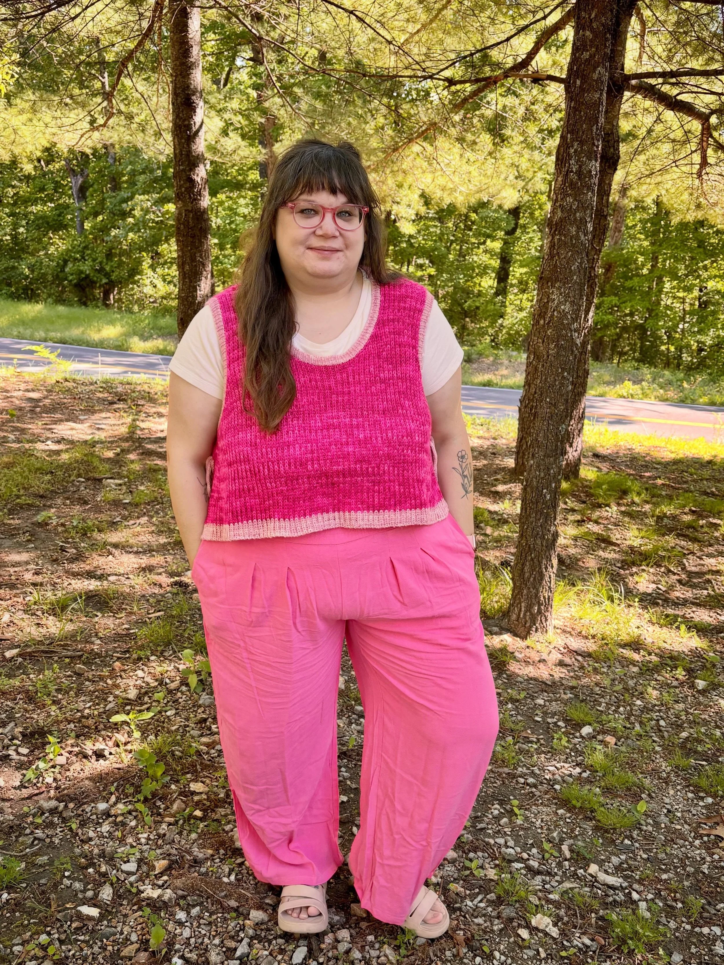 #MeMadeMay day 3. 

My Best Dressed Vest is my new favorite thing.  I want one in every single color. 

My face is still a little swollen, but it&rsquo;s hard not to feel good when you&rsquo;re in your favorite color. 

Best Dressed Vest by @designby