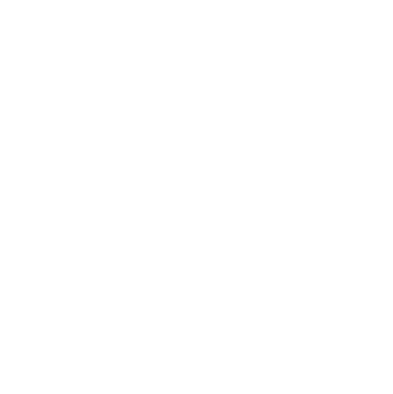 Lions Club International logo featuring a lion's head and the text 'Lions'.