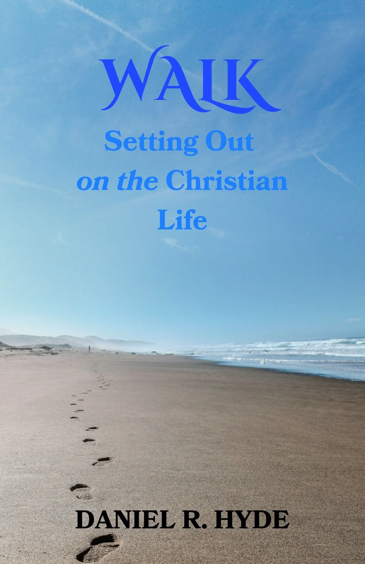 Front image of Daniel R. Hyde's Walk: Setting Out on the Christian Life set on the background of steps in the sand along the beach