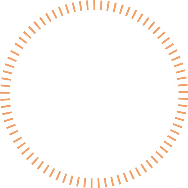 A circle with orange markings showing the rotational, cyclical nature of life. Pathwise Wealth icon.