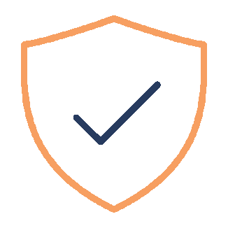 Shield icon with a checkmark in the centre showing you feel secure in your financial future.