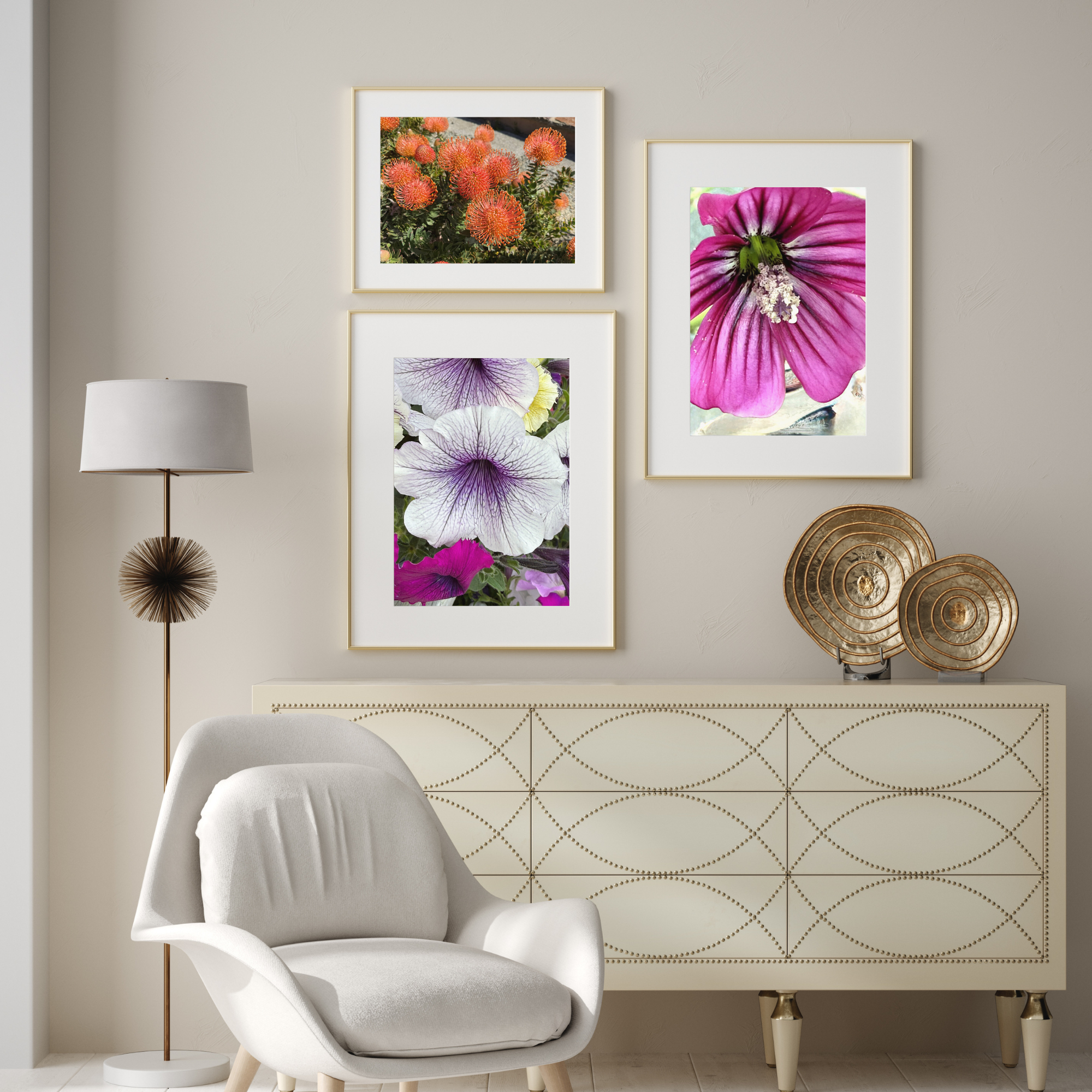 Three flowers in gold frames.png