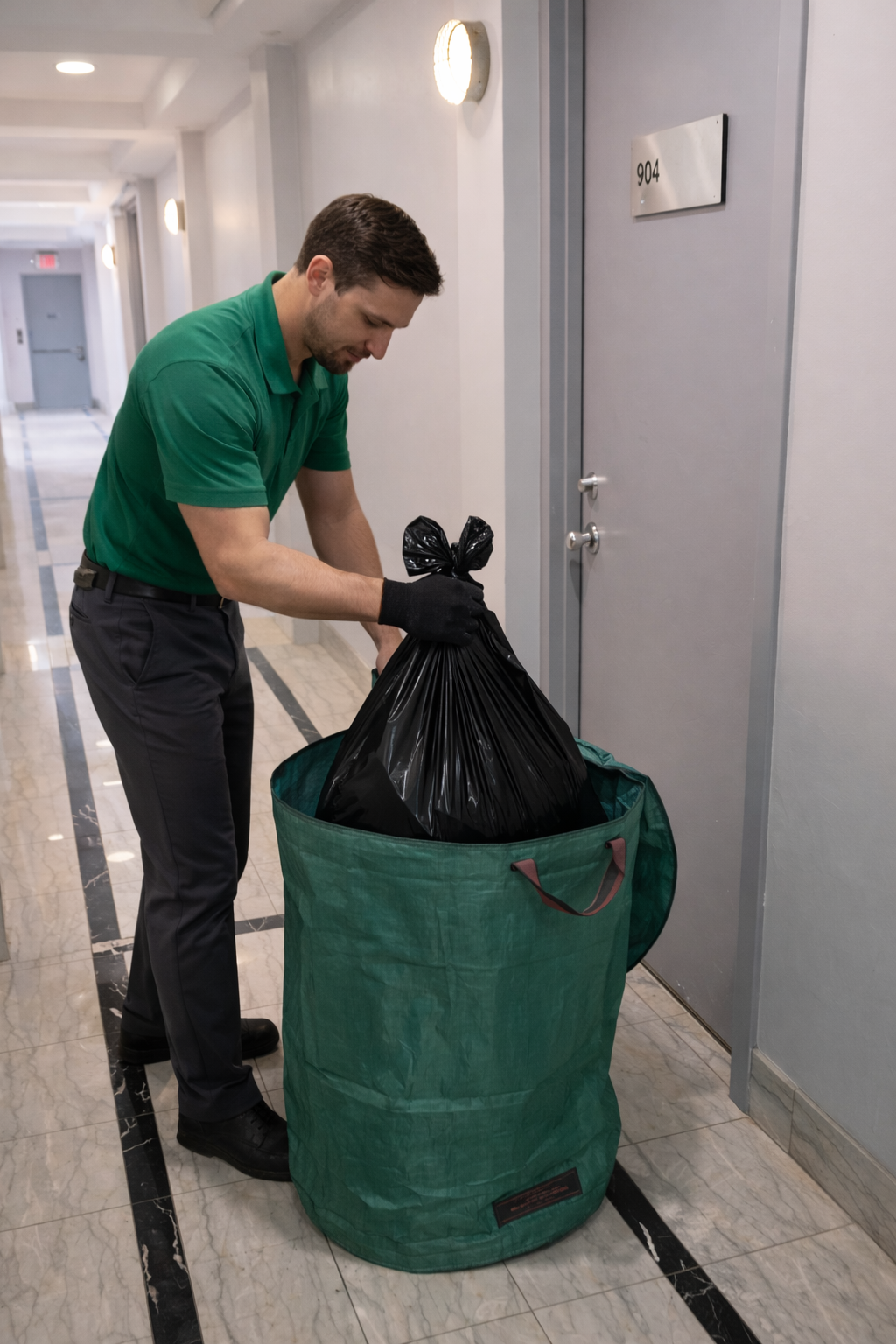 Man throwing trash away
