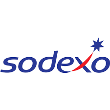 Sodexo logo with blue text and a red and blue star design.