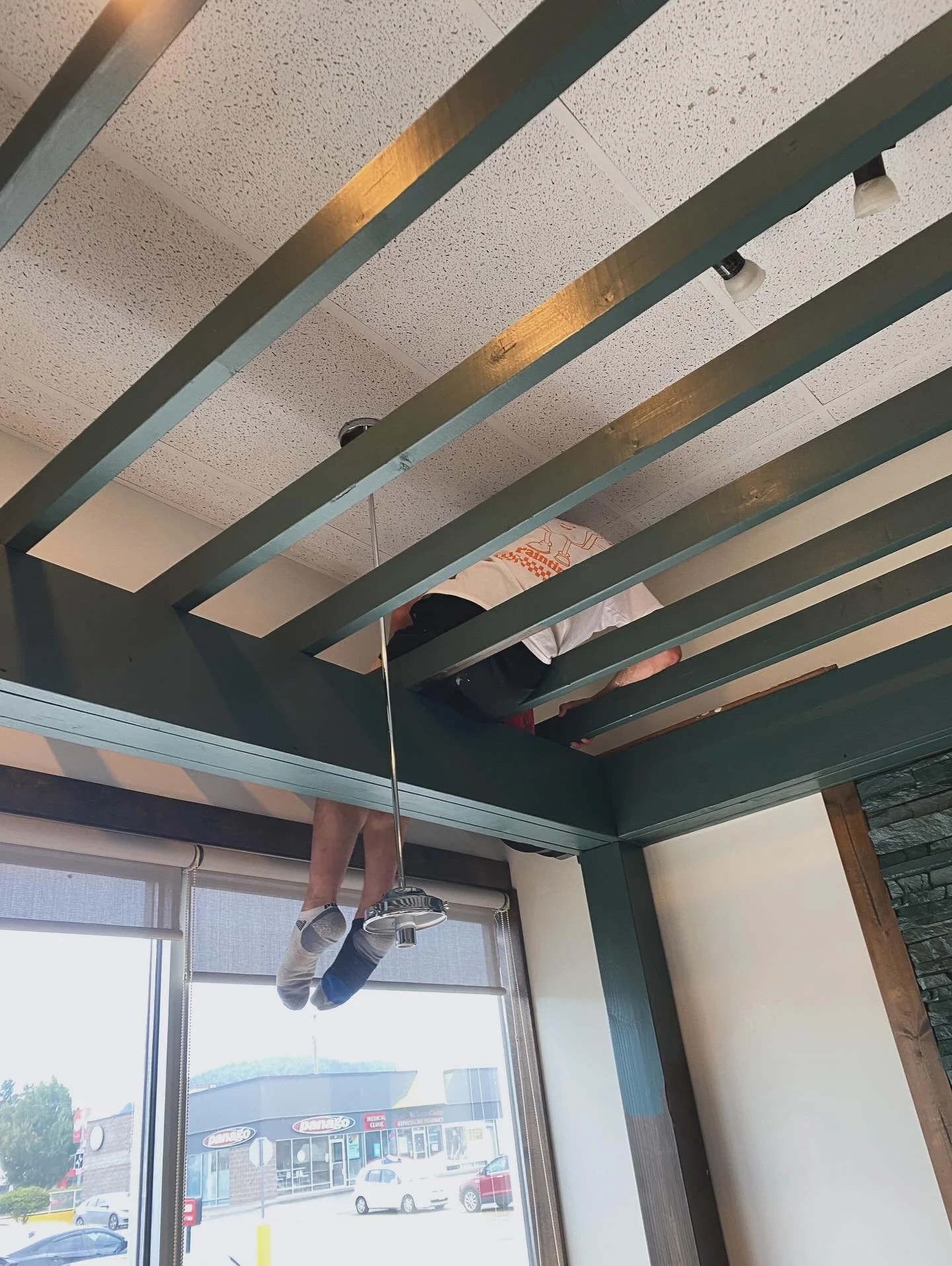 Working hard? Our painter works harder! Thanks to @peanutbutter_painting for revitalizing our space and for doing it so quickly!!!!