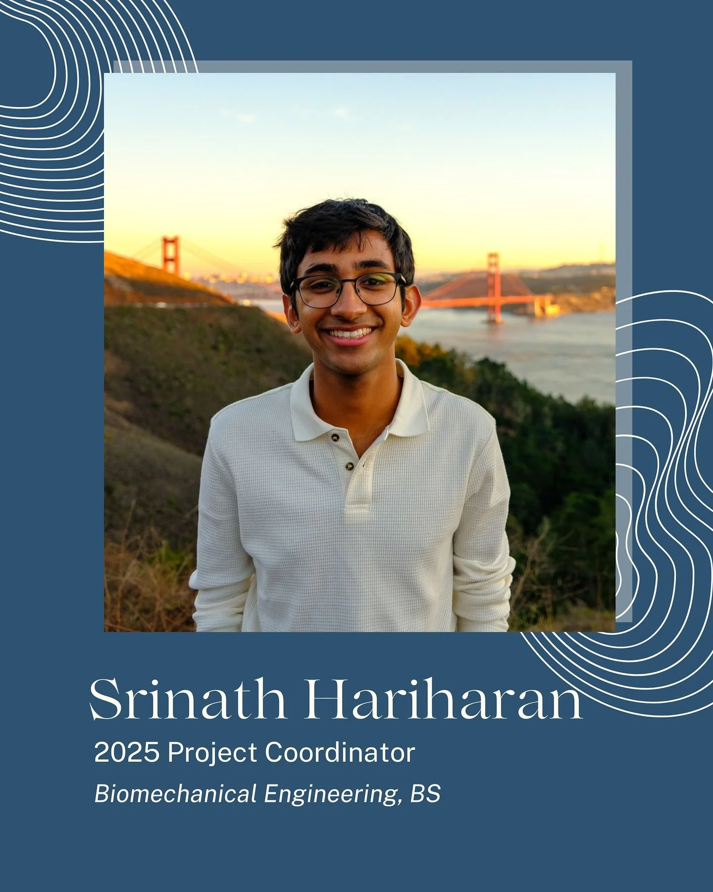 Meet Srinath, one of our 2025 Project Coordinators!
📍Hometown: Woodbury, MN
🧑‍🔬Major: Biomechanical Engineering, BS
🎻Fun Fact: I have played Indian Classical violin since I was in elementary school, and I have traveled multiple times to perf