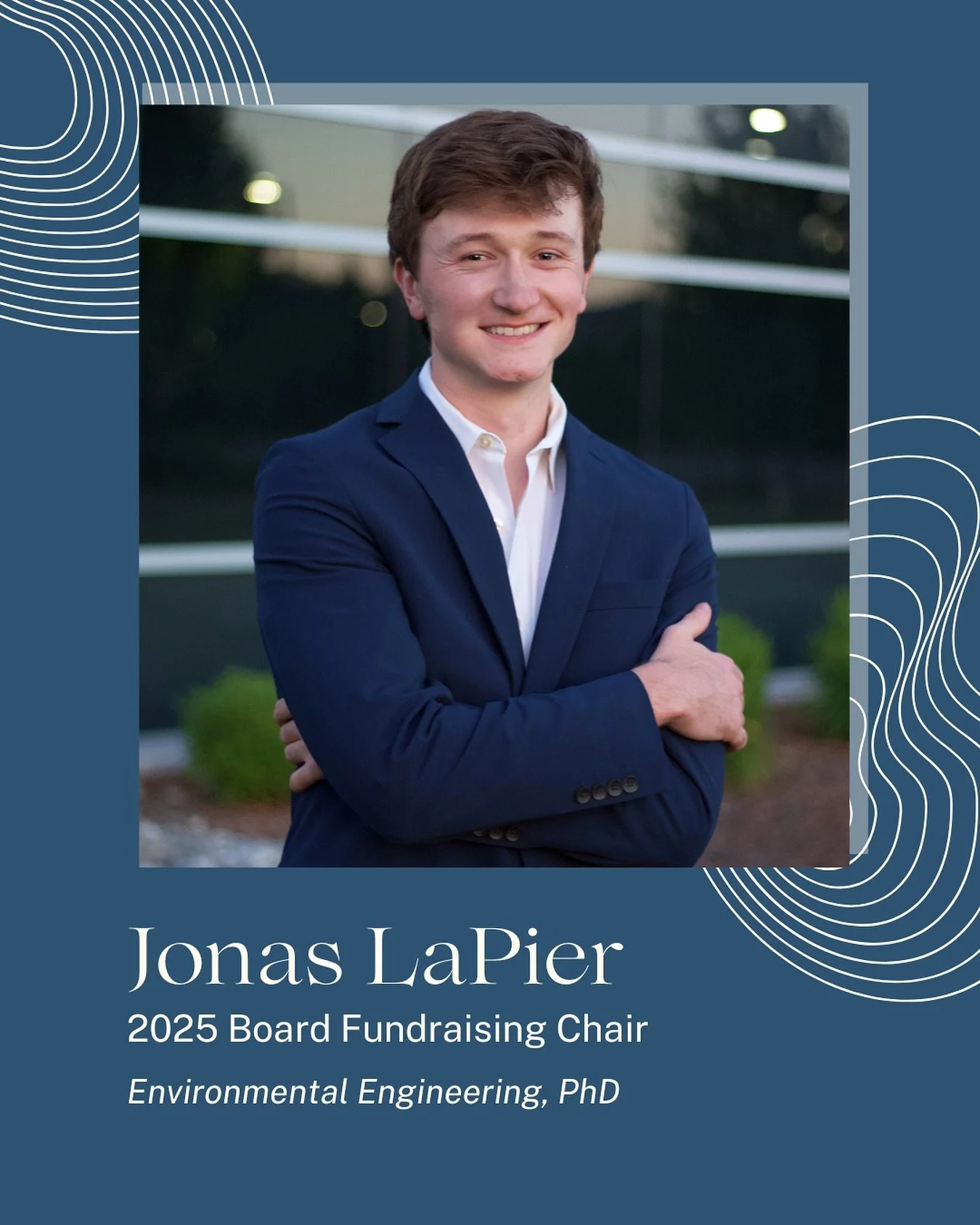 Meet Jonas, our 2025 Board Fundraising Chair!
📍Homewtown: Spokane, WA
🌎Major: Environmental Engineering, PhD
⛅️Fun Fact: I’ve memorized all of the major cloud types. Mammatus are my favorite.