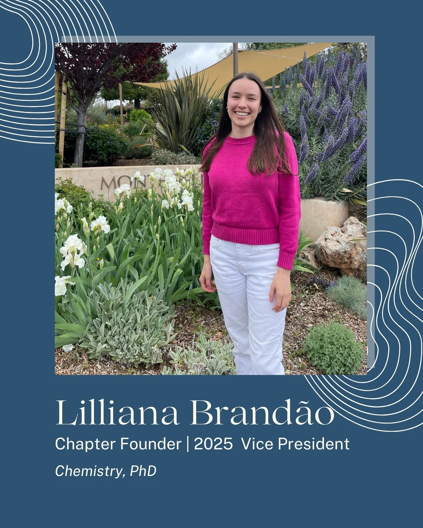Meet Lilliana, our Stanford Chapter Founder and 2025 Vice President!
📍Hometown: South Portland, Maine
👩‍🔬Major: Chemistry, PhD
🌳Fun Fact: I lived in the Atlantic Rainforest in Brazil for a summer working on reforestation efforts and helping