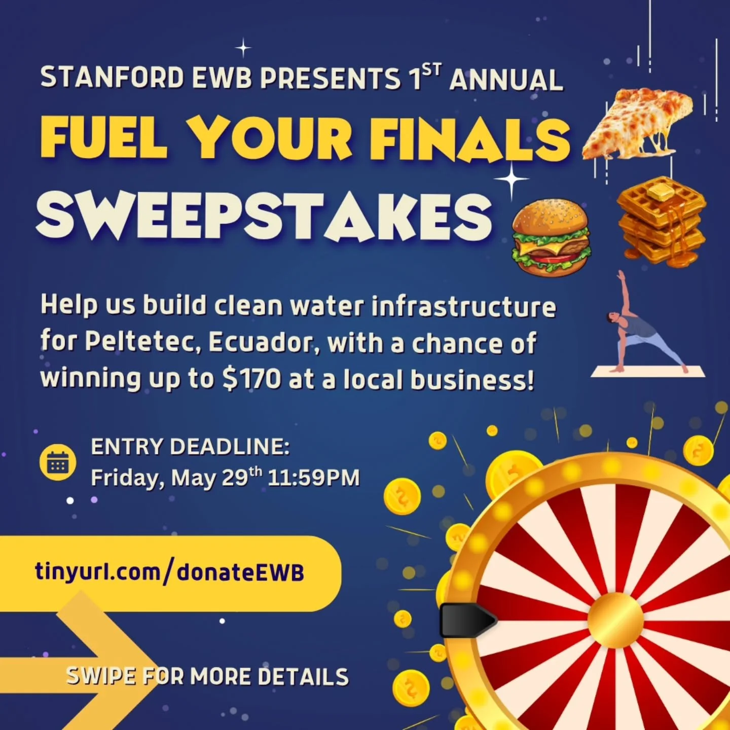 YOU COULD WIN!🚨🎰

Announcing our end-of-year sweepstakes, with $700+ in nine prizes lined up for you from restaurants, cafes, and a yoga studio! 

We recommend donating at least $10. Alongside a chance of winning, you would be making our Ecuador wa