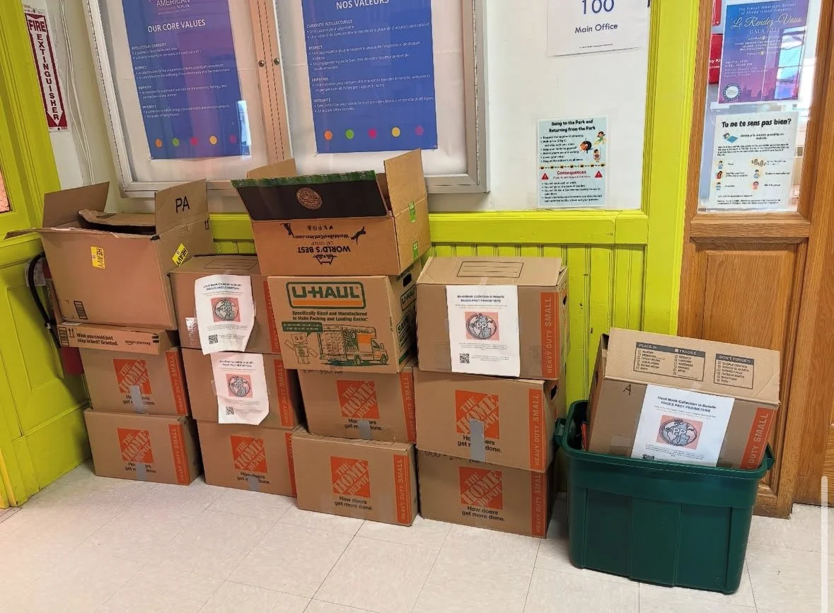 Collection at the French American School of Rhode Island (FASRI)!!