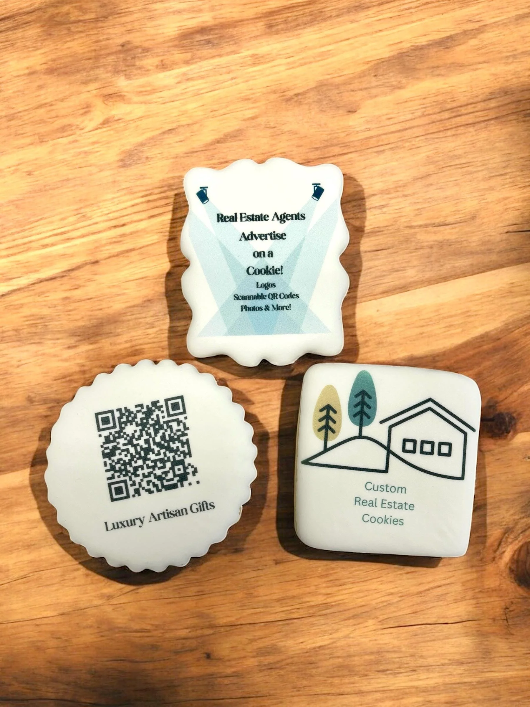 Real Estate Cookies, Luxe Custom Logo Cookies For Agents Brokers And New Homeowners, Thank You Gifts, Promo Gift, Marketing Cookie Gift
