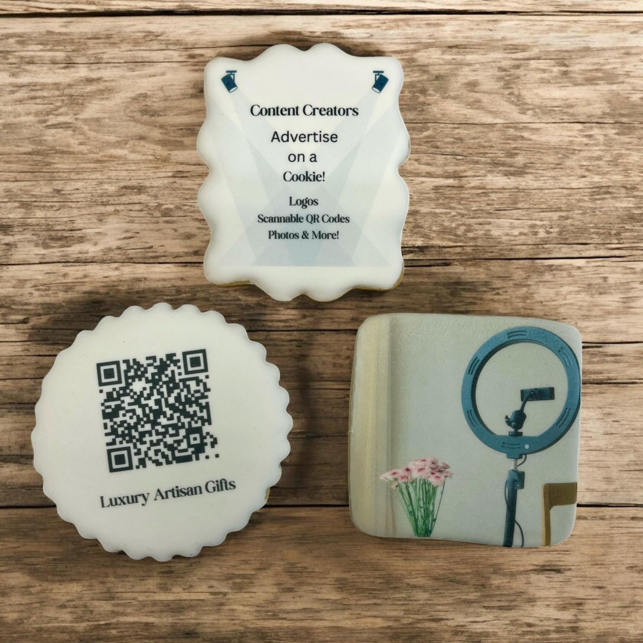 Influencer and PR Cookies, Luxury Custom Printed Cookies, Media Kit Cookie Gift, Cookies for Styled Shoots, Promo Drop Cookie Gifts