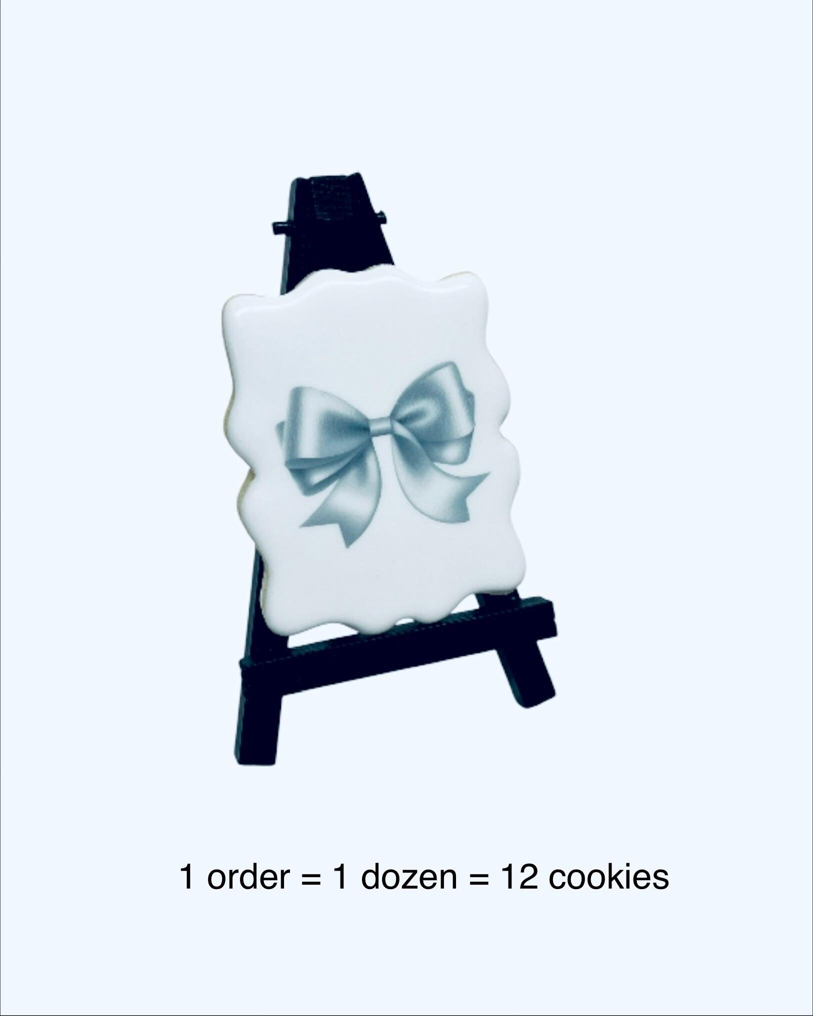 minimal bow design cookies custom printed